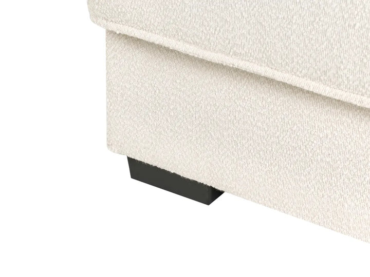 Corner Sofa Boucle Off-White with Ottoman Left Hand Edyth