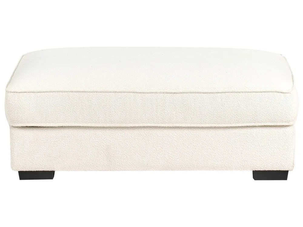 Corner Sofa Boucle Off-White with Ottoman Left Hand Edyth