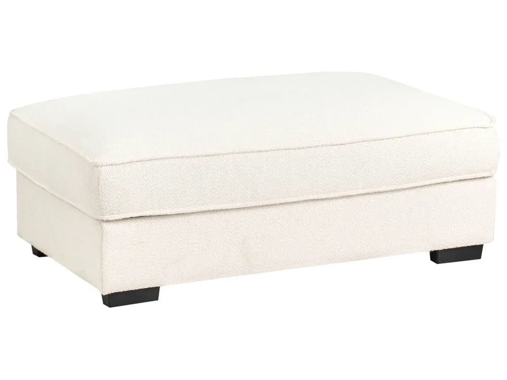 Corner Sofa Boucle Off-White with Ottoman Left Hand Edyth