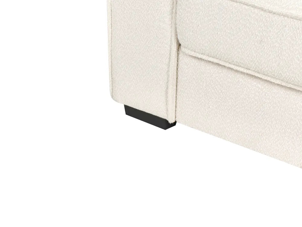 Corner Sofa Boucle Off-White with Ottoman Left Hand Edyth