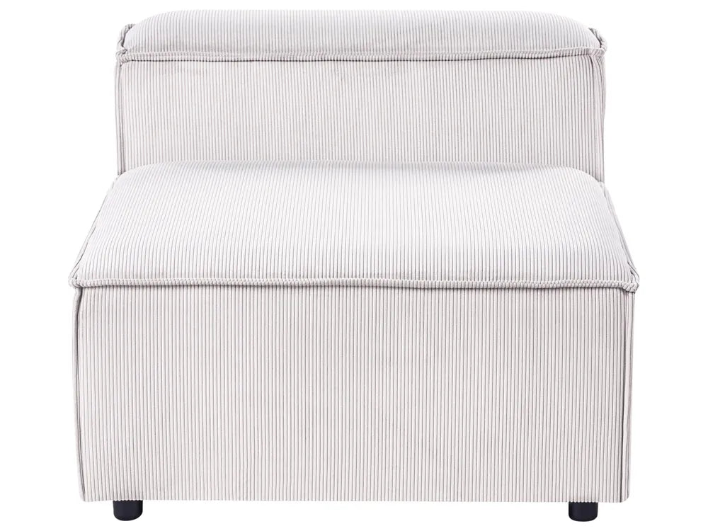 Modular Corner Sofa 5 Seater Corduroy Off-White Right Hand Oakham