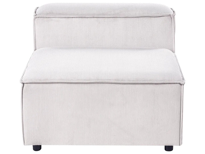 Modular Corner Sofa 5 Seater Corduroy Off-White Right Hand Oakham