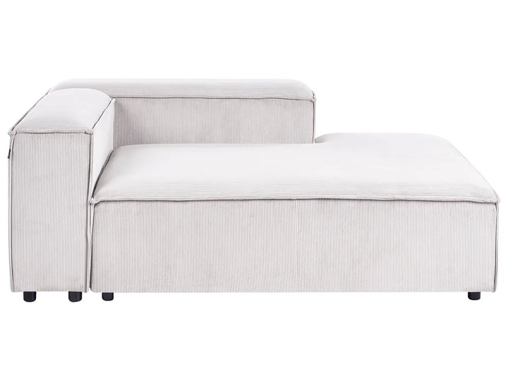 Modular Corner Sofa 5 Seater Corduroy Off-White Right Hand Oakham