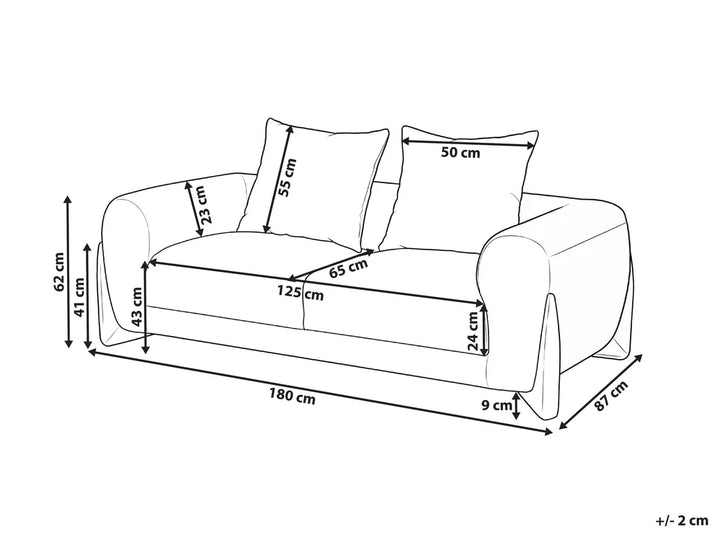 Sofa 2 Seater Boucle Brown Nertila