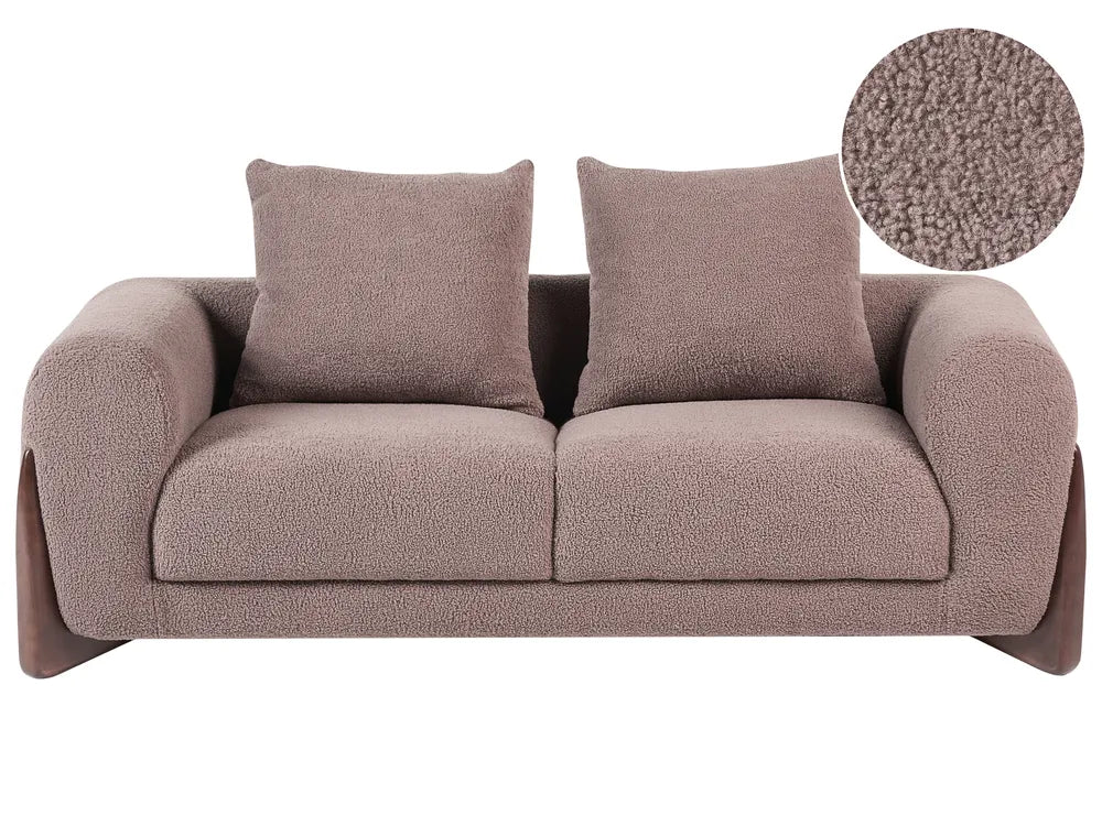 Sofa 2 Seater Boucle Brown Nertila