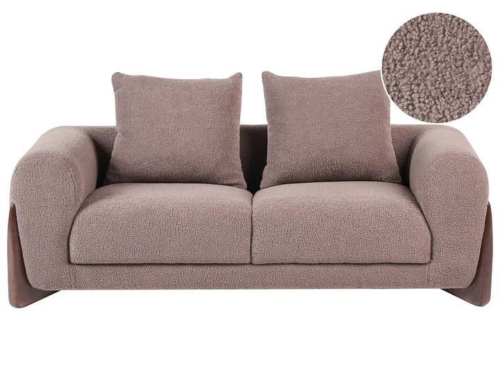 Sofa 2 Seater Boucle Brown Nertila