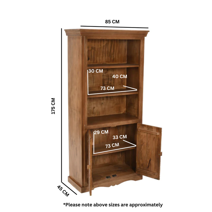 Artwork Mango Wood Large Corner Bookcase