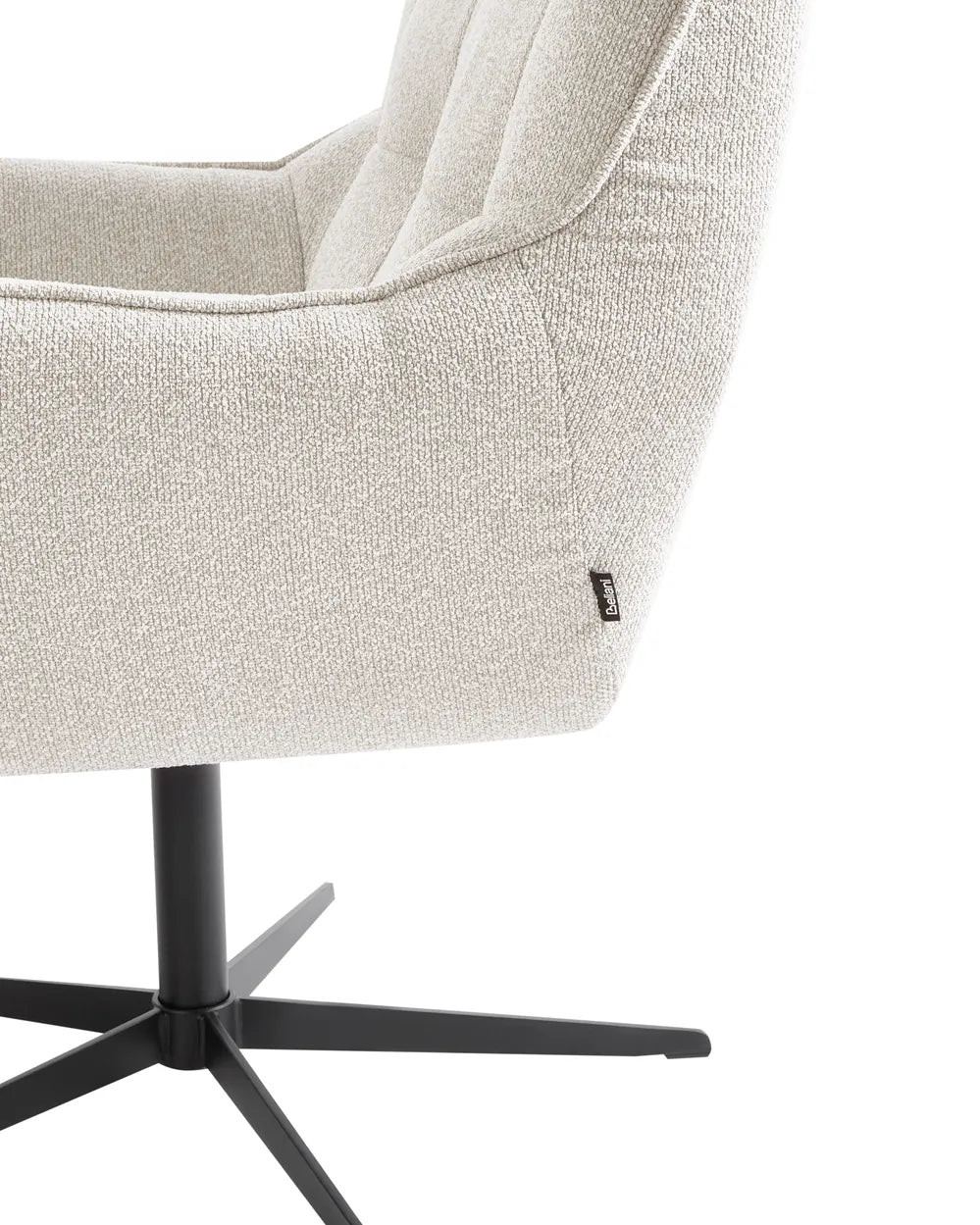 Swivel Armchair with Footstool Fabric Light Beige Lorentz