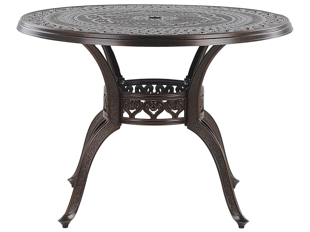 Salento Garden Dining Table 102 cm 102 cm Metal Dark Brown