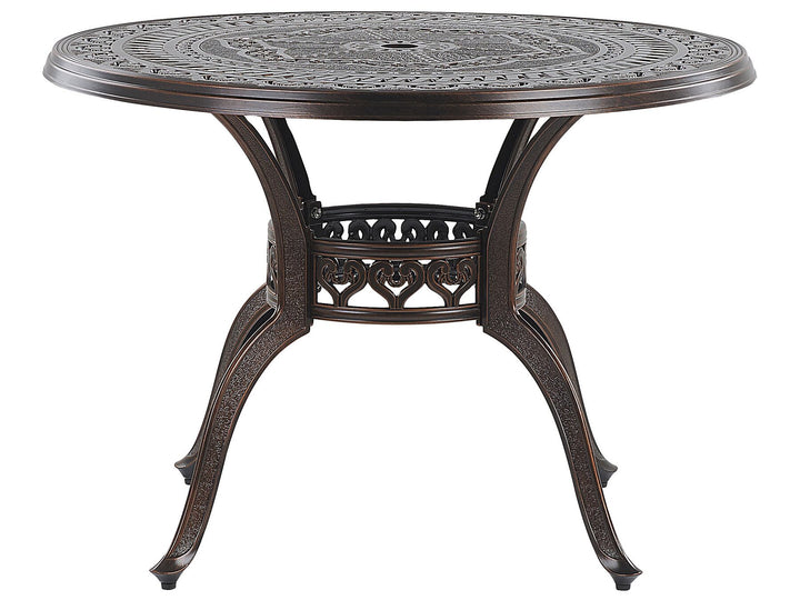 Salento Garden Dining Table 102 cm 102 cm Metal Dark Brown