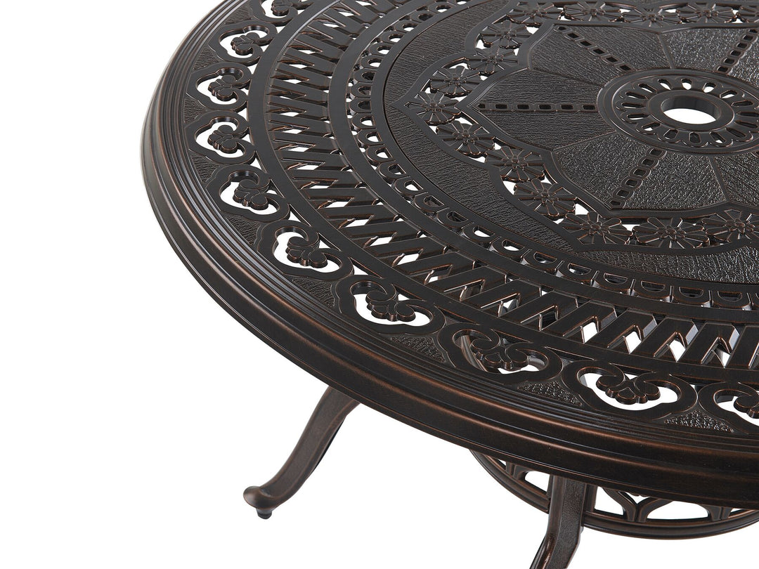 Salento Garden Dining Table 102 cm 102 cm Metal Dark Brown