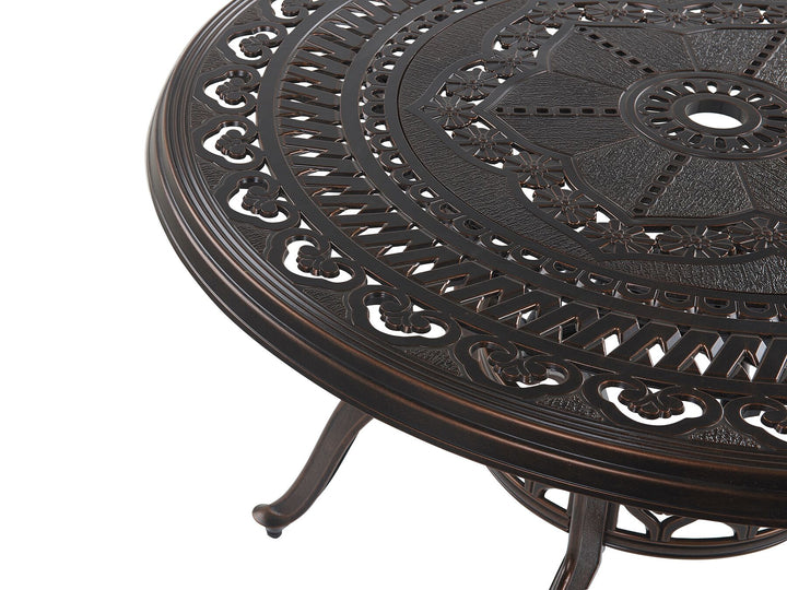 Salento Garden Dining Table 102 cm 102 cm Metal Dark Brown