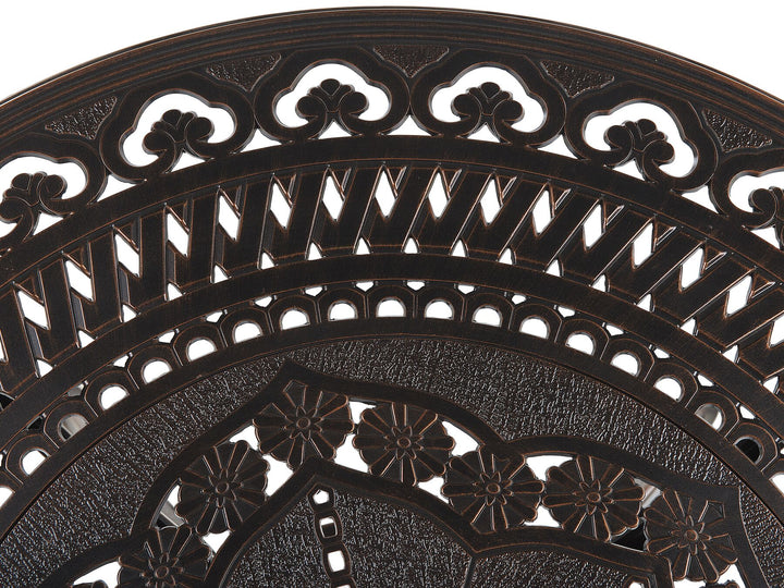 Salento Garden Dining Table 102 cm 102 cm Metal Dark Brown