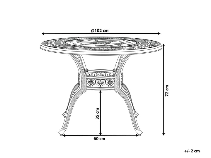 Salento Garden Dining Table 102 cm 102 cm Metal Dark Brown