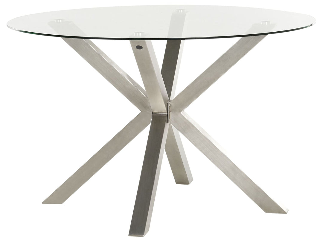 Maletto Garden Garden Dining Table 120 cm 120 cm Glass Silver