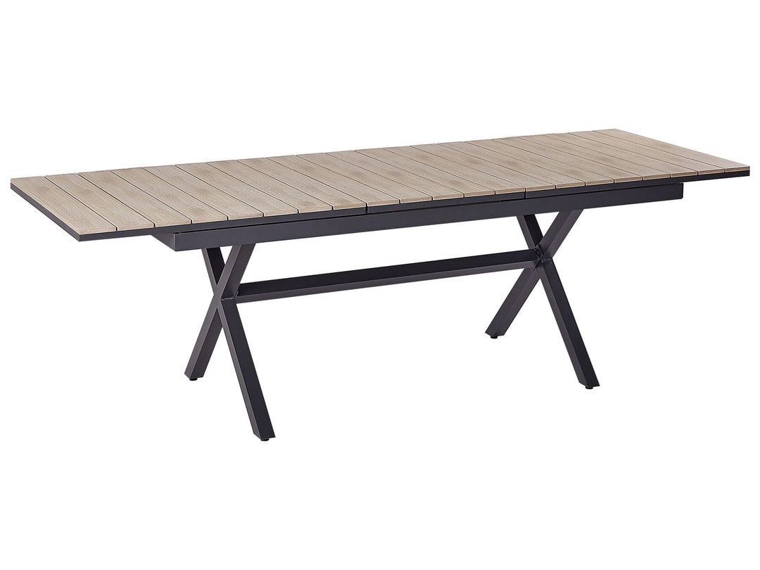 Fanes Extending Garden Dining Table 184/242 cm 90 cm Metal Graphite Grey