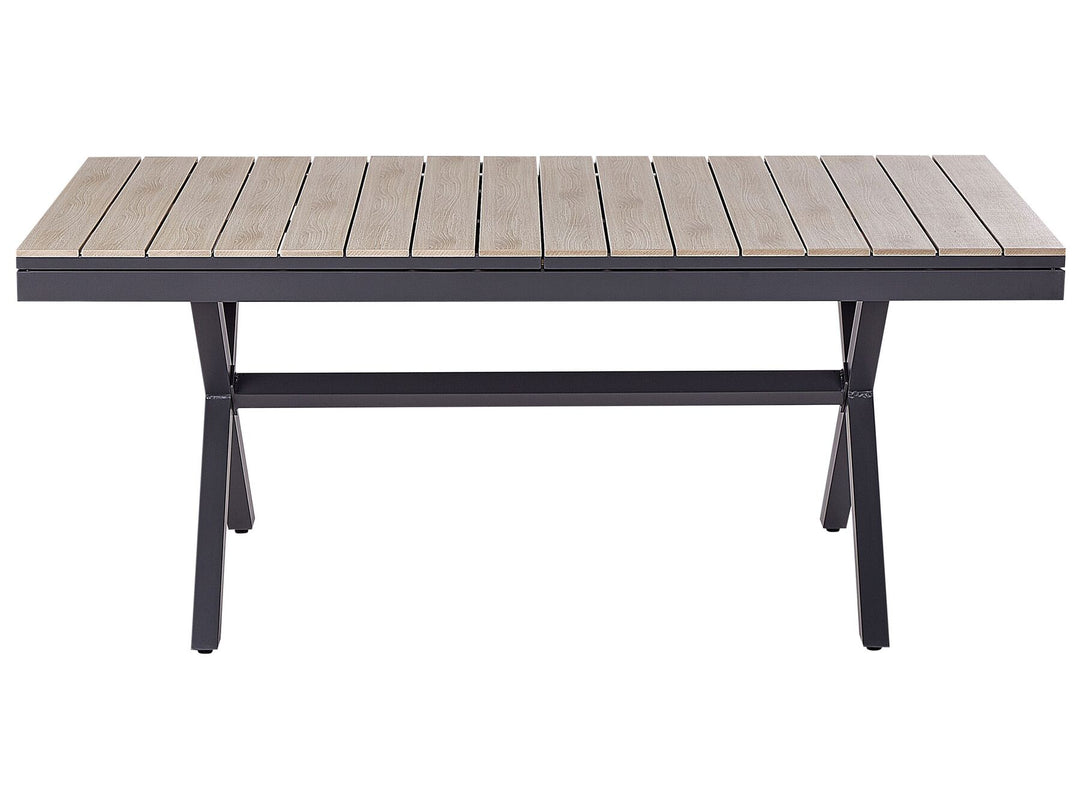 Fanes Extending Garden Dining Table 184/242 cm 90 cm Metal Graphite Grey