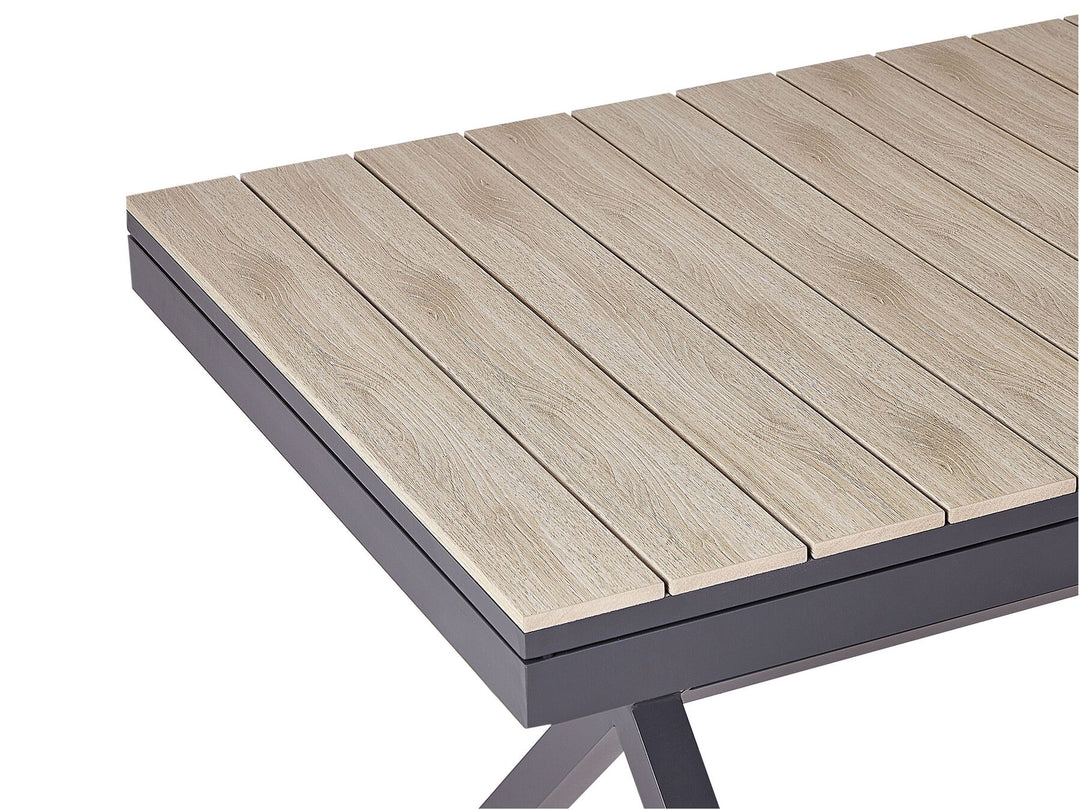 Fanes Extending Garden Dining Table 184/242 cm 90 cm Metal Graphite Grey