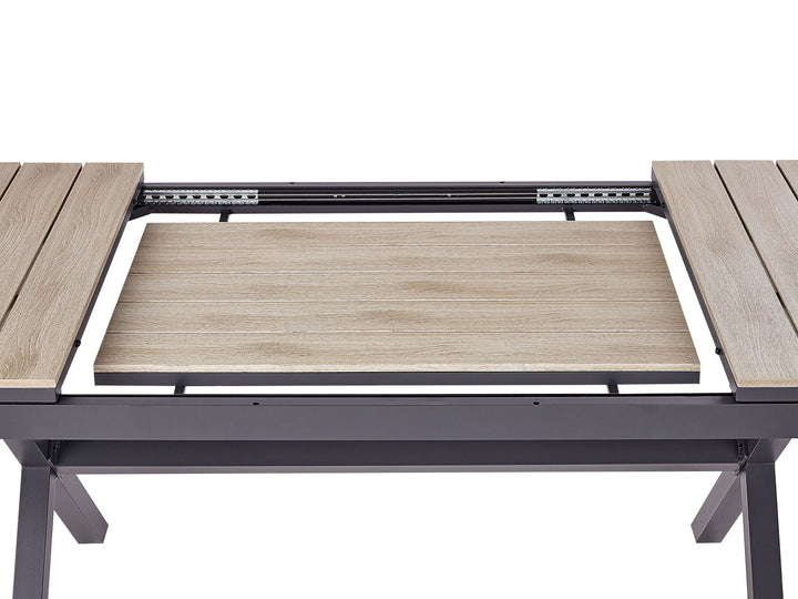 Fanes Extending Garden Dining Table 184/242 cm 90 cm Metal Graphite Grey