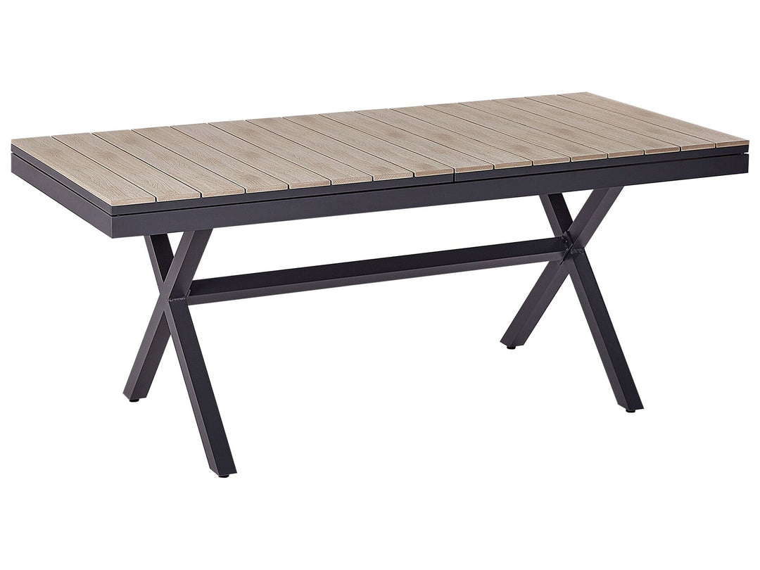Fanes Extending Garden Dining Table 184/242 cm 90 cm Metal Graphite Grey