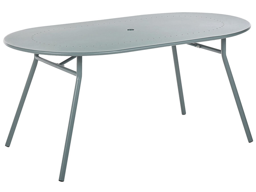 Calvi Garden Dining Table 160 cm 90 cm Metal Light Blue
