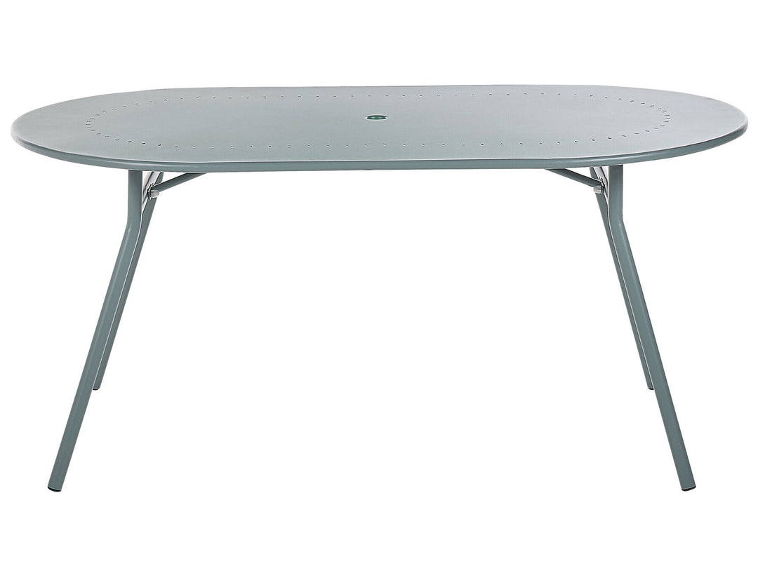 Calvi Garden Dining Table 160 cm 90 cm Metal Light Blue
