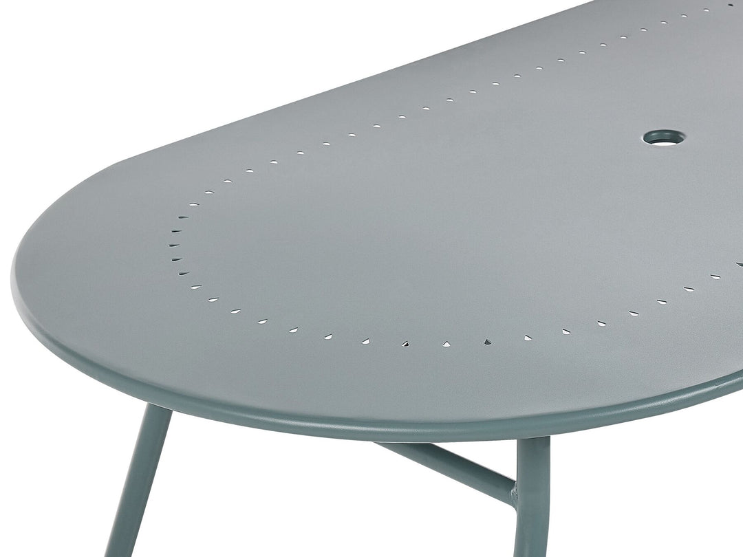 Calvi Garden Dining Table 160 cm 90 cm Metal Light Blue