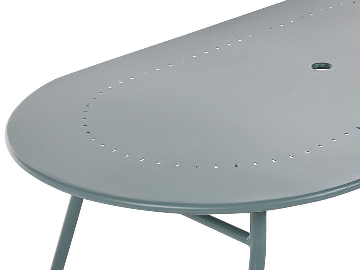 Calvi Garden Dining Table 160 cm 90 cm Metal Light Blue