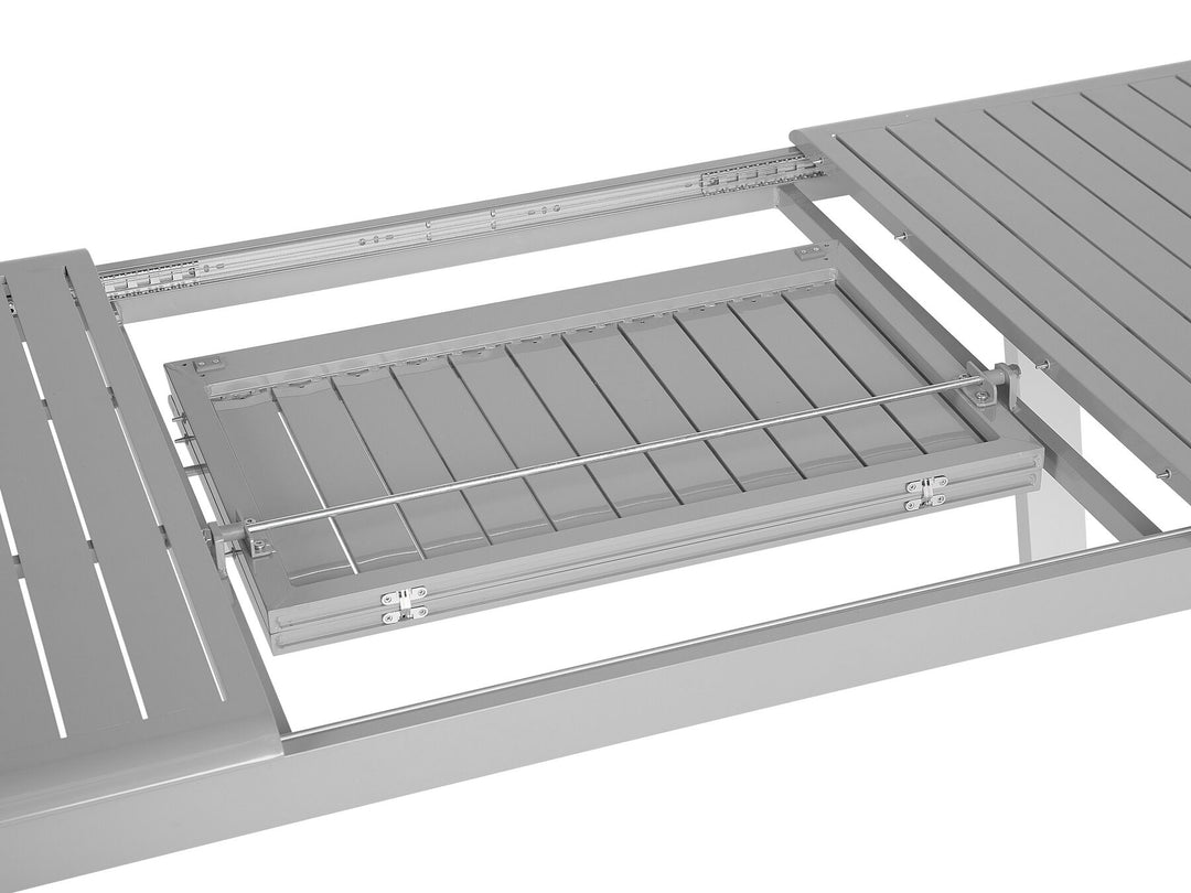 Pereta Extending Garden Dining Table 175/255 cm 100 cm Metal Light Grey