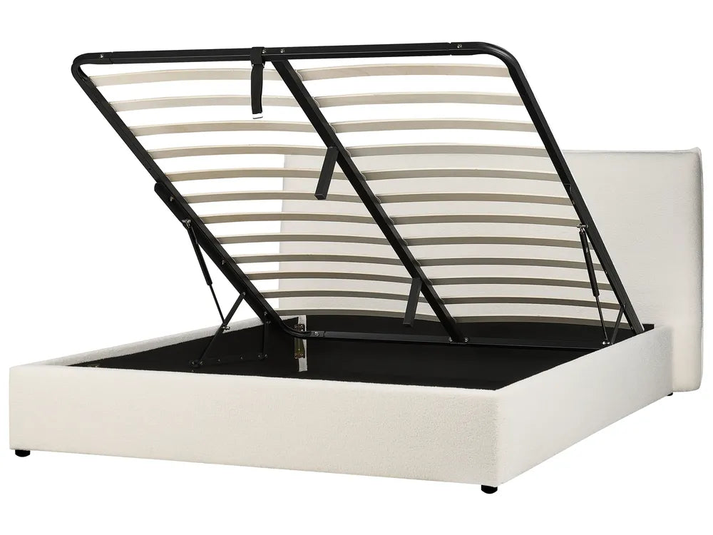 Ottoman Bed Boucle 180 x 200 cm (EU Super King) Off-White Ameire