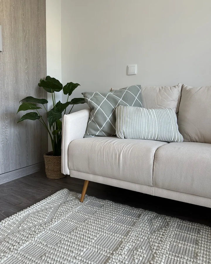Sofa 2 Seater Fabric Light Beige Brevick