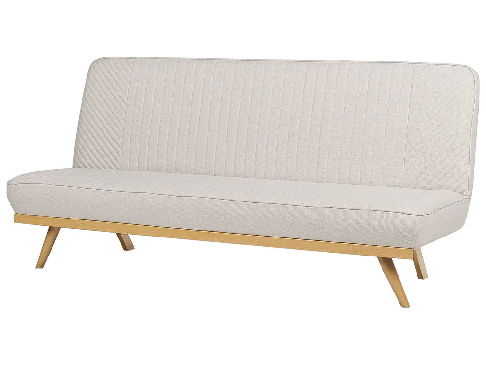 Sofa Bed 2 Seater Fabric Beige Menlo