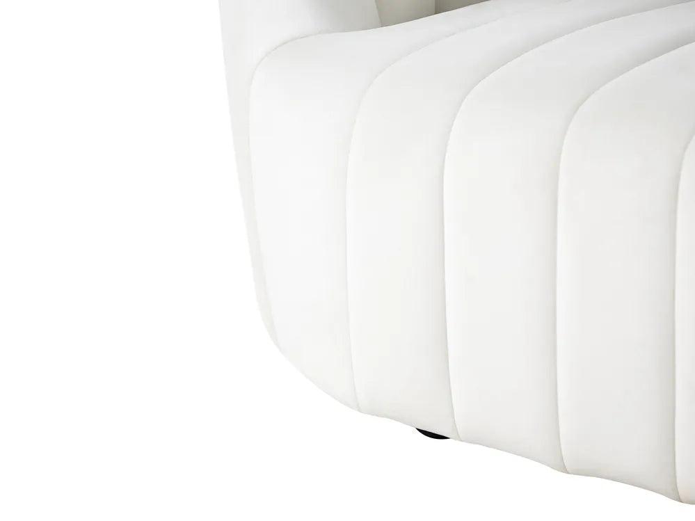 Sofa 3 Seater Velvet Off-White Annalissa