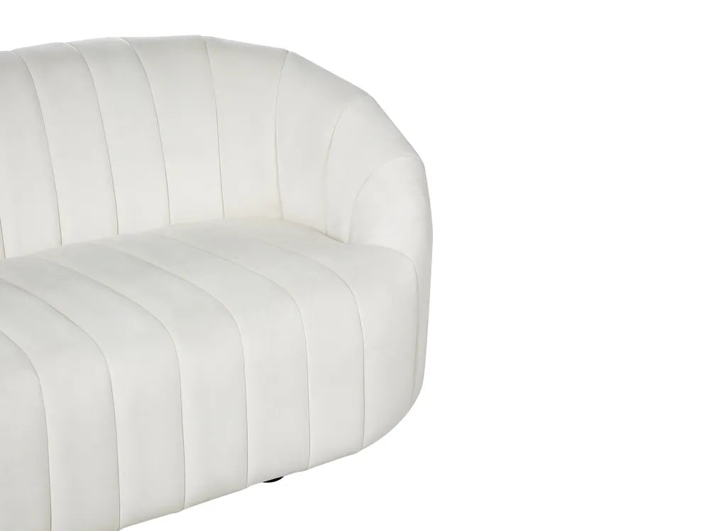 Sofa 3 Seater Velvet Off-White Annalissa