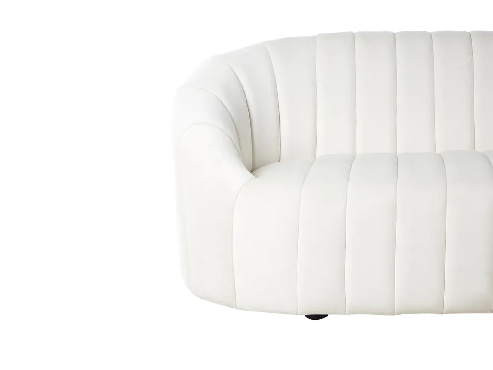 Sofa 3 Seater Velvet Off-White Annalissa