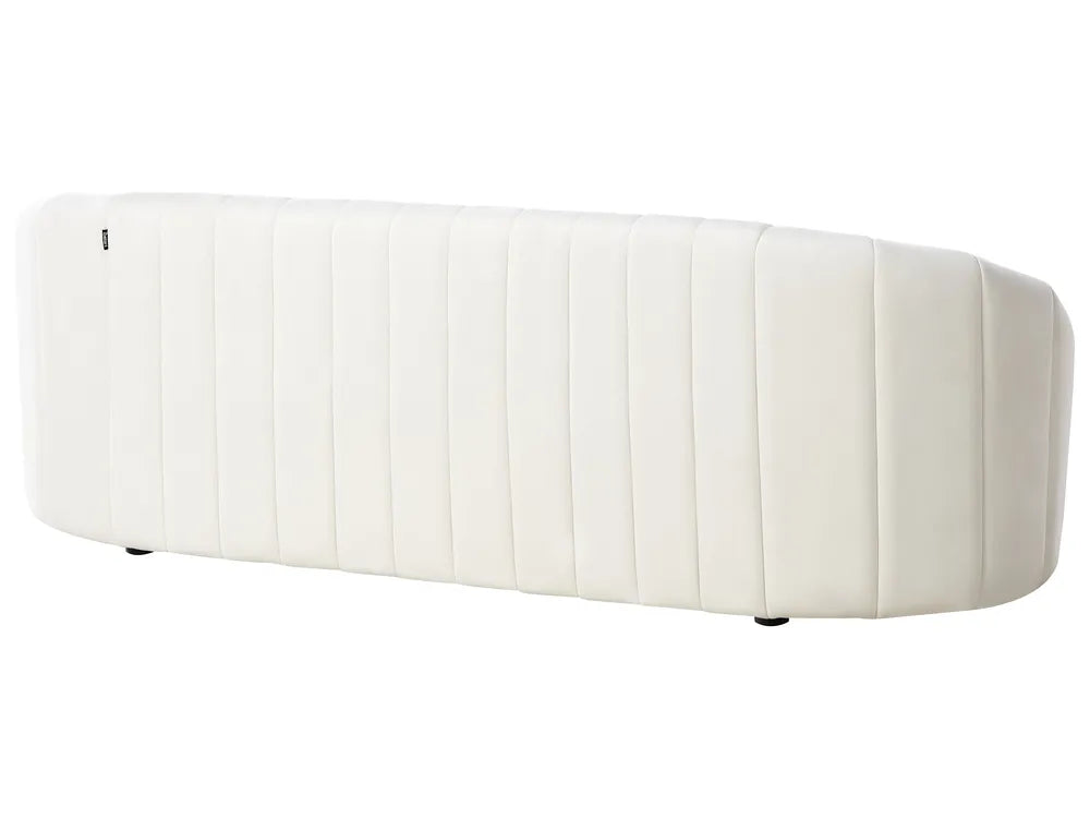 Sofa 3 Seater Velvet Off-White Annalissa