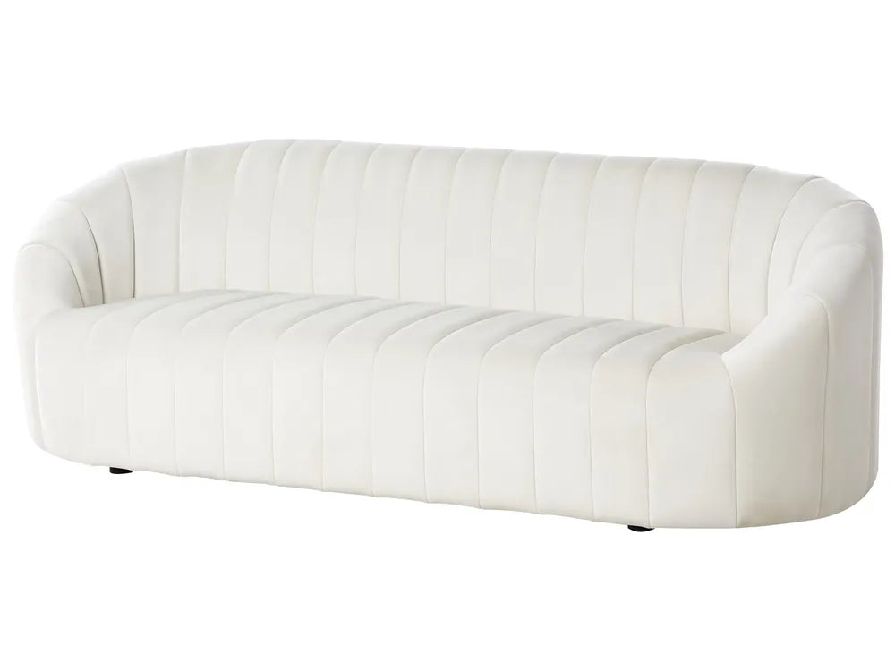 Sofa 3 Seater Velvet Off-White Annalissa