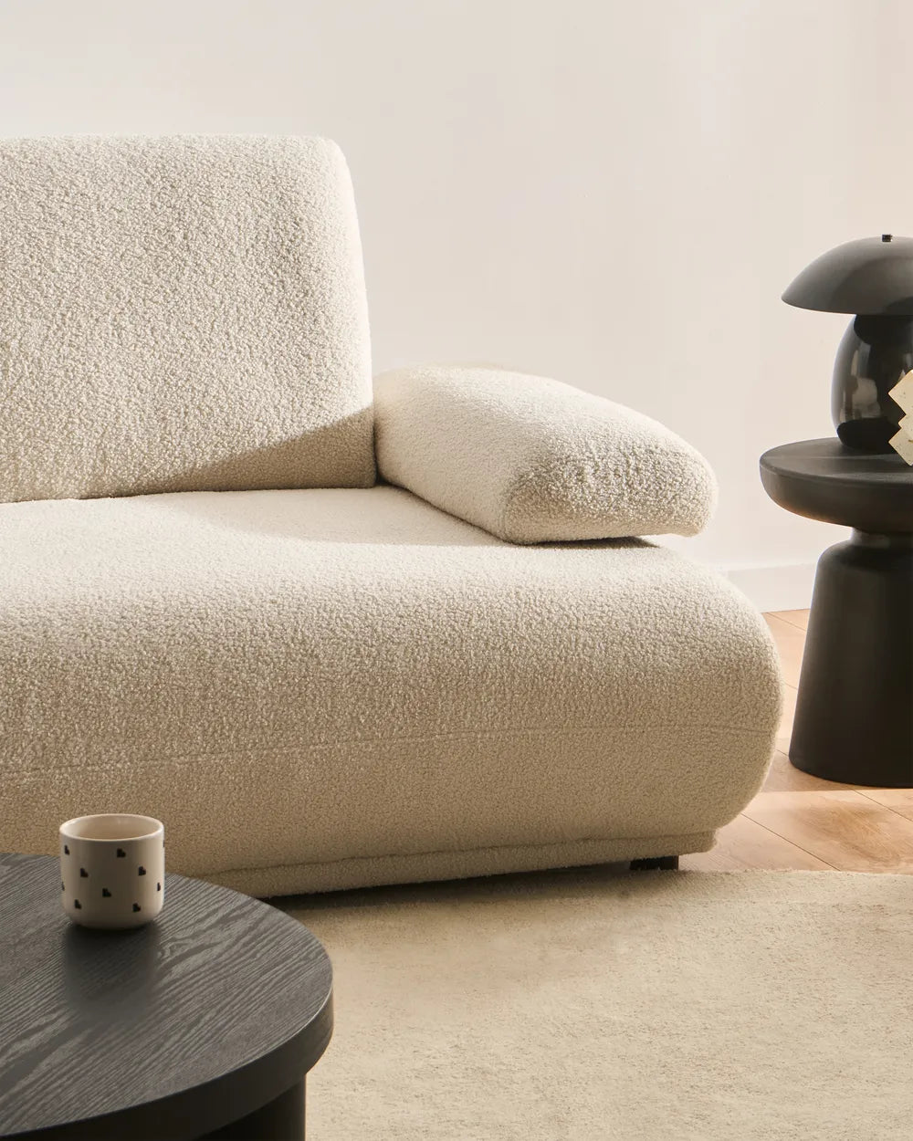 Sofa 2 Seater Boucle Off-White Orella