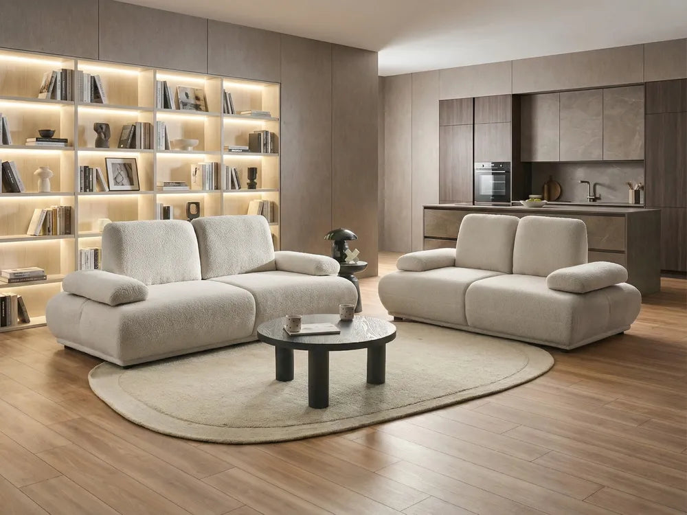 Sofa 2 Seater Boucle Off-White Orella