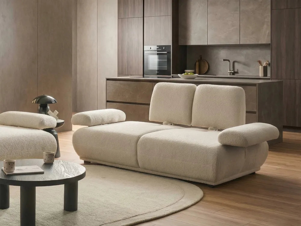 Sofa 2 Seater Boucle Off-White Orella