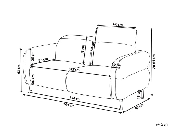Sofa 2 Seater Boucle Beige Brytnee