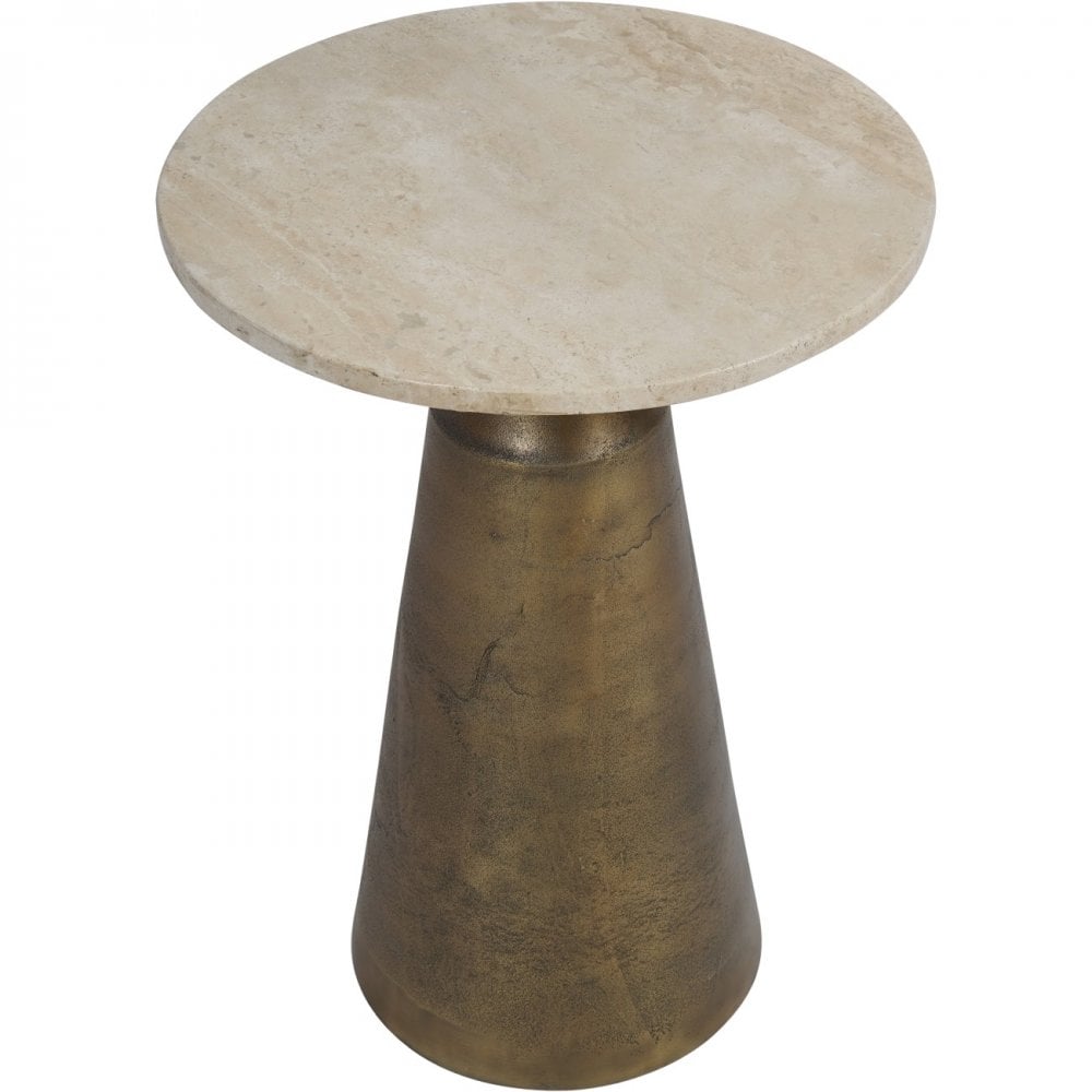 Libra Clifton II Light Travertine Side Table 40cm