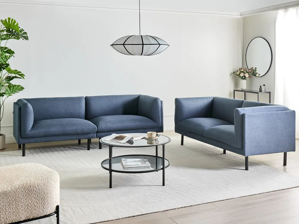 Sofa 2 Seater Fabric Dark Blue Gilardo