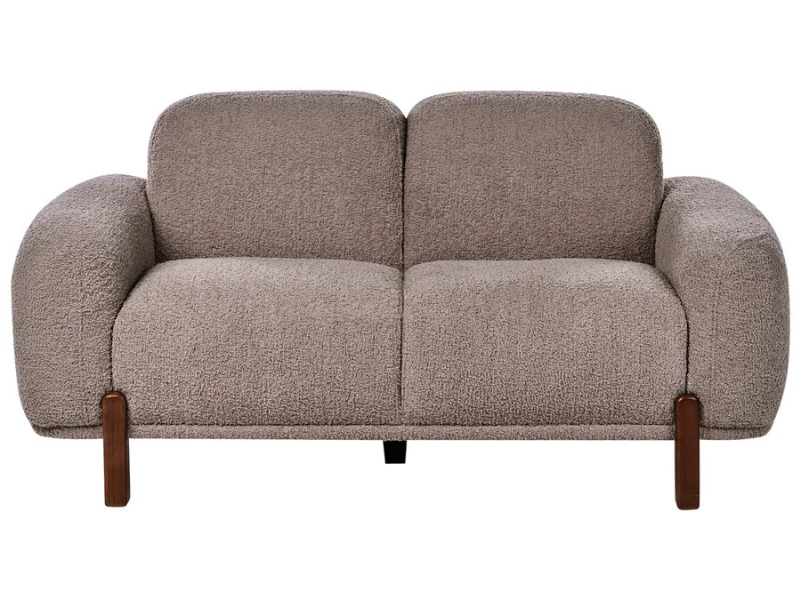 Taupe 2-seater bouclé sofa