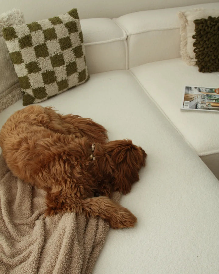 Modular Corner Sofa 4 Seater Boucle Off-White Right Hand Oakham