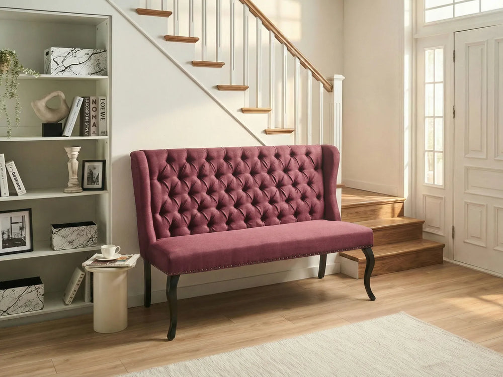 Torsby dark red upholstered 2-seater sofa