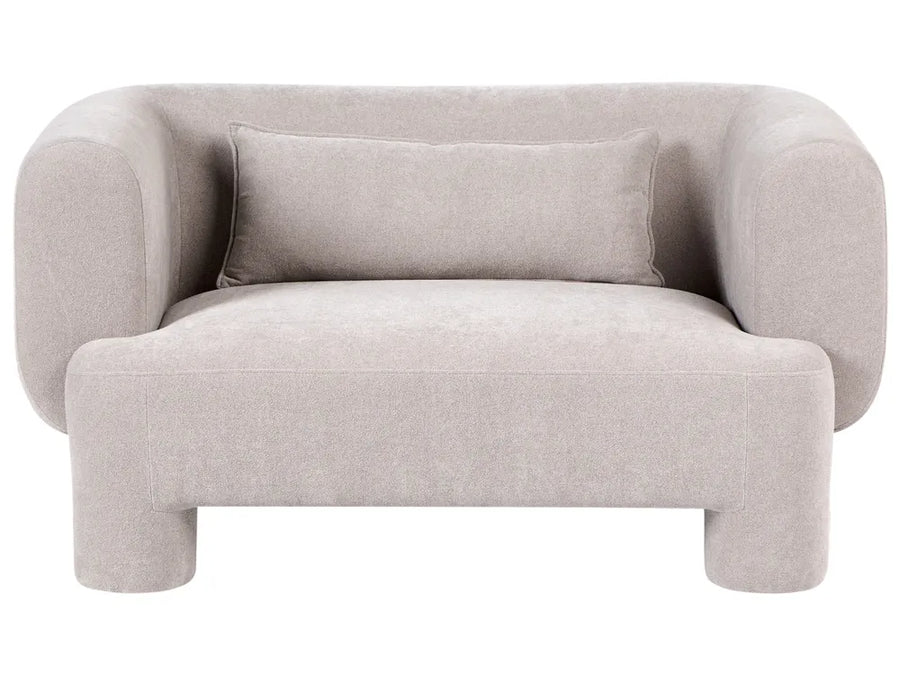 Dark beige 2-seater fabric sofa