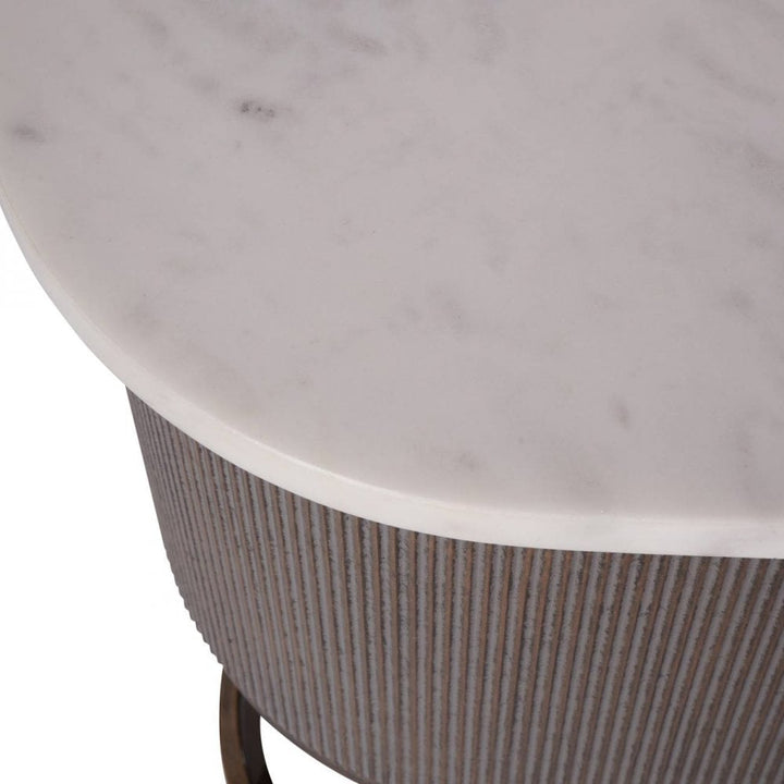 Libra Belvedere Aged Gold Console Table Marble Top