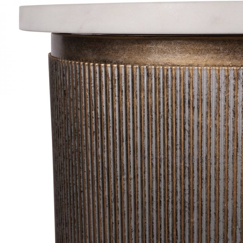 Libra Belvedere Aged Gold Console Table Marble Top