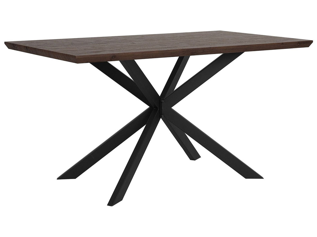 Spectra Dining Table 140 x 80 cm Dark Wood with Black